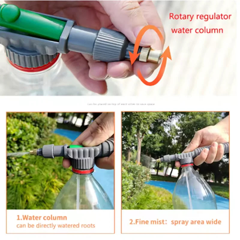 High Pressure Air Pump Manual Sprayer Adjustable Drink Bottle Spray Head Nozzle Garden Watering Tool Sprayer Agriculture Tools