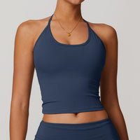 Impact Sports Bra Women Halter Top High Support Push-up Open Back Gym Wear Sexy Fitness Tops Yoga Bra Running Workout Underwear